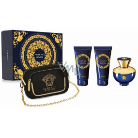 Versace Dylan Blue pour Femme eau de parfum 100 ml + body lotion 100 ml + shower gel 100 ml + handbag, gift set for women