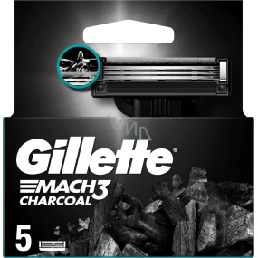 Gillette Mach3 Charcoal Replacement Head 5 pieces, for men
