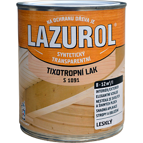 LAZUROL thixotropic non-dripping lacquer for metal and wood S1091, transparent gloss, 750 ml