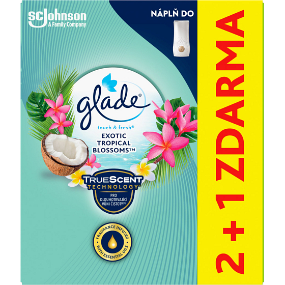 Glade Air Freshener Refill Touch Fresh Exotic Tropical Blossoms 3× 10 ml