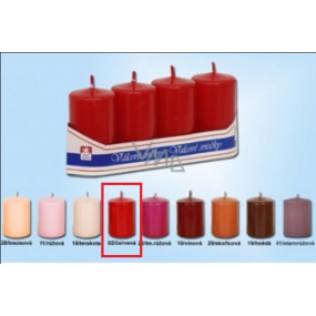 Lima Candle smooth red cylinder 40 x 70 mm 4 pieces
