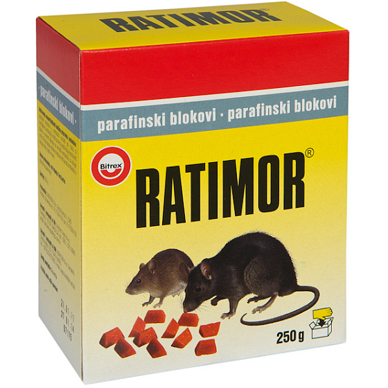 Ratimor paraffin blocks poison for exterminating rodents with high resistance to moisture 250 g
