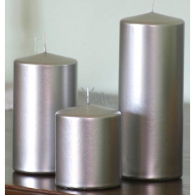 Lima Metal Series candle silver cylinder 60 x 120 mm 1 piece