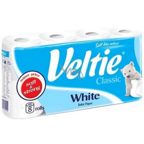 Veltie White toilet paper white 2 ply 180 snatches 8 rolls