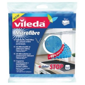 Vileda 3D Microfiber cloth with silver fibers Odor - Stop 34 x 31 cm 3 pieces
