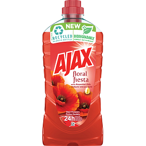 Ajax for Floors and Surfaces Floral Fiesta Red Flowers Universal Cleaning Agent, Poppy, 1 L
