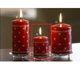 Lima Heart print candle red cylinder 50 x 80 mm 1 piece