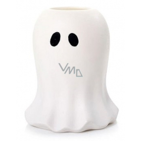 Yankee Candle Halloween Glowing Ghost ceramic candlestick on a votive tea candle size 12 x 14 cm