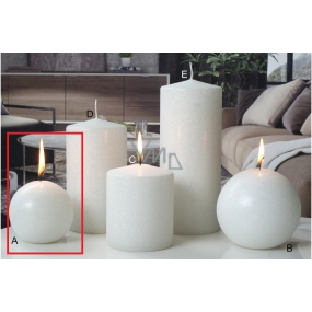 Lima Ice pastel candle white ball 80 mm 1 piece