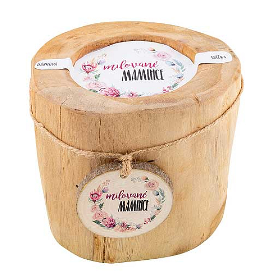 Bohemia Gifts Scented candle in teak wood Beloved mother 11 cm
