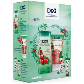 Dixi Šípek and Cranberry shower gel 250 ml + shower body peeling 200 ml + socks for women size: 36-40, cosmetic set