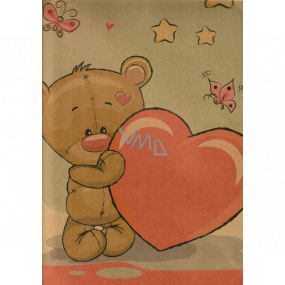 Nekupto Gift kraft bag 37 x 28 x 10 cm Teddy bear with heart 574 KHL
