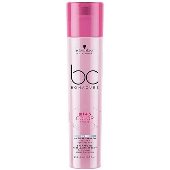 Schwarzkopf Professional BC Bonacure pH 4.5 Color Freeze Silver Micellar silver shampoo to eliminate yellow tones 250 ml