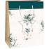 Ditipo Gift paper bag 18 x 10 x 22.7 cm Christmas white - green stripe, star