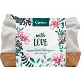 Kneipp With Love Cherry Blossom Hand Cream 75 ml + Black without lip balm 4.7 g + cosmetic bag, cosmetic set
