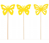 Butterfly yellow felt pin 7 cm + skewers, various motifs