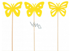 Butterfly yellow felt pin 7 cm + skewers, various motifs