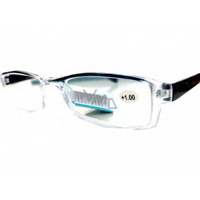 Berkeley Reading dioptric glasses +2 plastic transparent, black side frames 1 piece MC2222