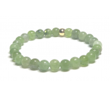 Tourmaline Verdelite green bracelet elastic natural stone, ball 6 mm / 16 - 17 cm, guardian of good mood