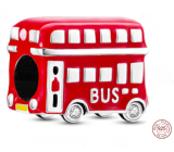 Sterling silver 925 London, red bus, travel bracelet bead