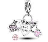 Charm Sterling silver 925 Siblings Sisters 3in1, family bracelet pendant