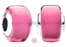 Charm Sterling silver 925 Pink Murano glass bead on bracelet symbol