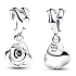Charm Sterling silver 925 Rose in bloom, nature bracelet pendant
