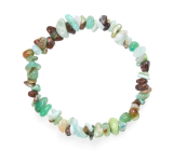 Chrysoprase bracelet elastic chopped natural stone 19 cm A/B, stone of harmony of family relationships