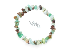 Chrysoprase bracelet elastic chopped natural stone 19 cm A/B, stone of harmony of family relationships