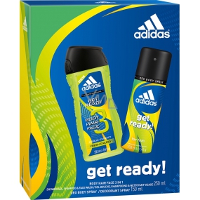 Adidas Get Ready! for Him deodorant spray 150 ml + shower gel 250 ml, cosmetic set