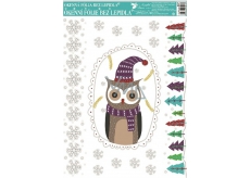 Room Decor Window film without glue oval with animal owl 42 x 30 cm