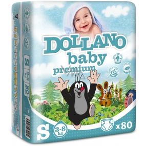 Dollano Baby Mole Diapers Premium S 3-8 kg diaper panties 80 pieces