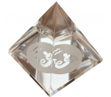 The clear glass pyramid with the moon sign Aquarius