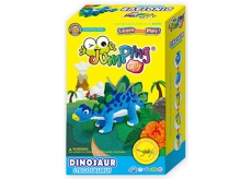 Jumping Clay Dinosaur - Stegosaurus self-drying modeling clay 28 g + skeleton of dinosaur + creature 5+