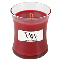 WoodWick Cinnamon Chai - Cinnamon and vanilla scented candle with wooden wick and lid glass small 85 g