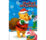 Ditipo Disney Dárková papírová taška pro děti L Medvídek Pú Happy Holidays 26,4 x 12 x 32,4 cm