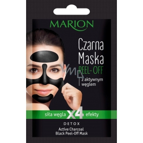 Marion Detox Black Peel Off with activated charcoal and licorice extract to loosen pores peeling face mask 6 g