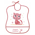 Canpol babies Cute Animals Plastic soft bib with a large pocket 1 piece