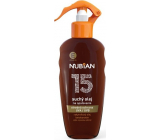 Nubian OF15 water and sand resistant dry suntan oil spray 200 ml