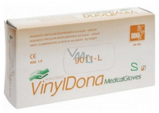 Dona Vinyldona powder-free vinyl gloves, size S 100 pcs in box
