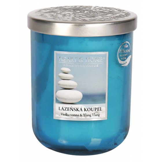 Heart & Home Spa Bath Soy scented candle large burns up to 70 hours 340 g
