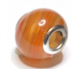 Carnelian pendant round natural stone 14 mm, hole 4,2 mm 1 piece, Teach us here and now