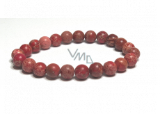 Jasper / Regalite Imperial Sea Sediment Red Sea Bracelet elastic mixed mineral, ball 8 mm / 16 - 17 cm