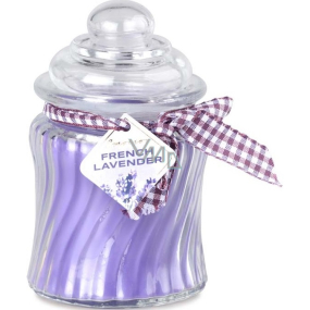 Emocio French Lavender - Lavender scented candle glass with glass lid 76 x 125 mm 485 g