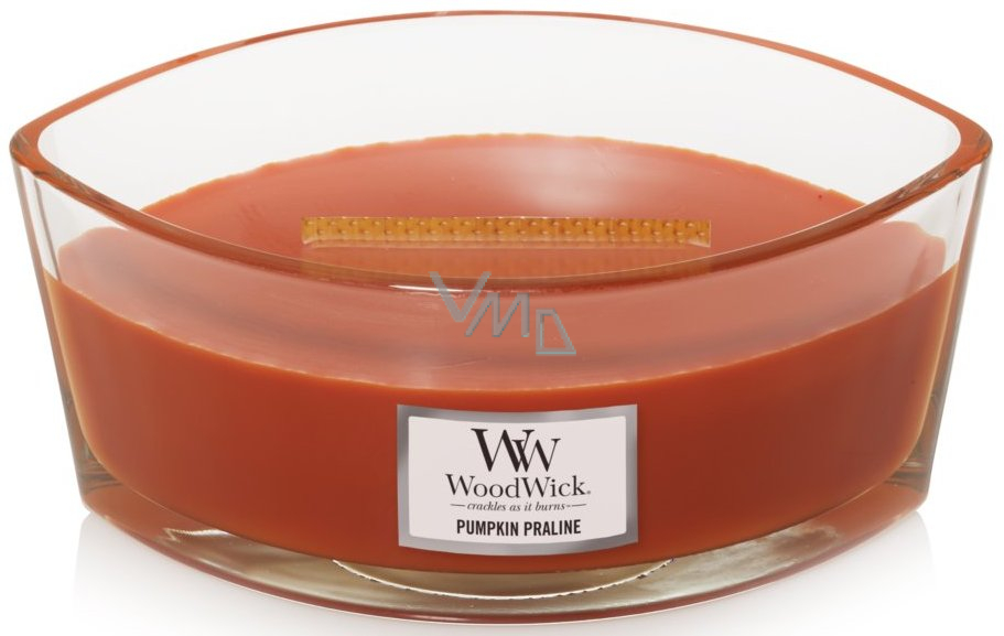 WoodWick Pumpkin Praline Pumpkin Delicacy scented candle with wooden