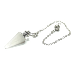 Crystal pendulum natural stone 3,5 cm + chain with ball 18 cm, stone stones
