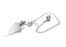 Crystal pendulum natural stone 3,5 cm + chain with ball 18 cm, stone stones