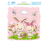 Arch Easter sticker, adhesive-free window film Bunnies with basket 20 x 23 cm