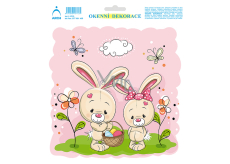 Arch Easter sticker, adhesive-free window film Bunnies with basket 20 x 23 cm