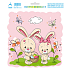Arch Easter sticker, adhesive-free window film Bunnies with basket 20 x 23 cm